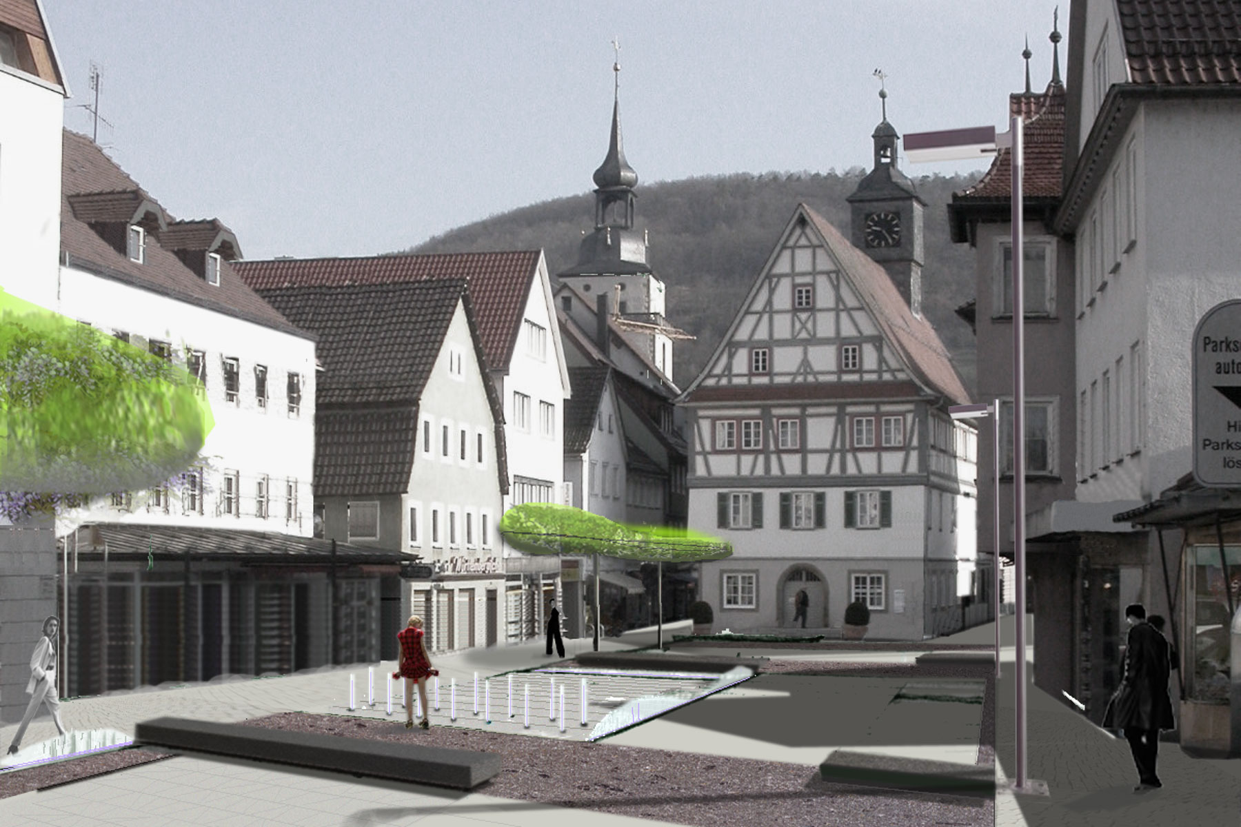 Hauptstrasse Kuenzelsau Ansicht Tag